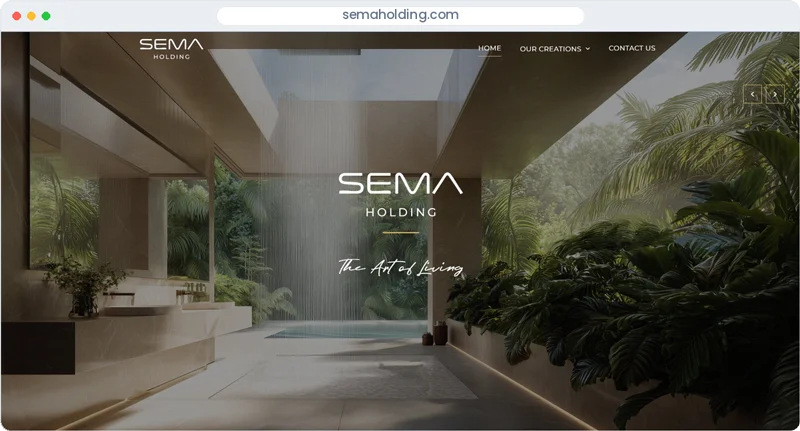 Sema Holding website homepage